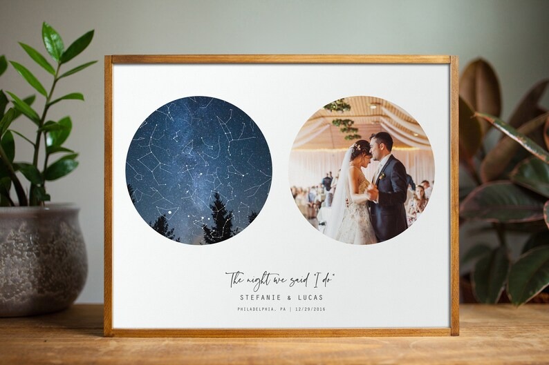 A canvas star map print